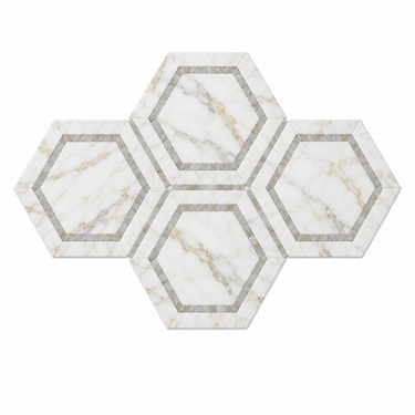 Calacatta Gold Marble Mosaic - 5in Hexagon Combination