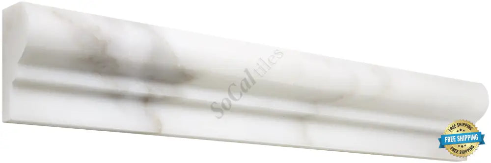 Calacatta Gold Marble 2’’ X 12’’ Single-Step Chair Rail Trim Single-Step Chair Rail