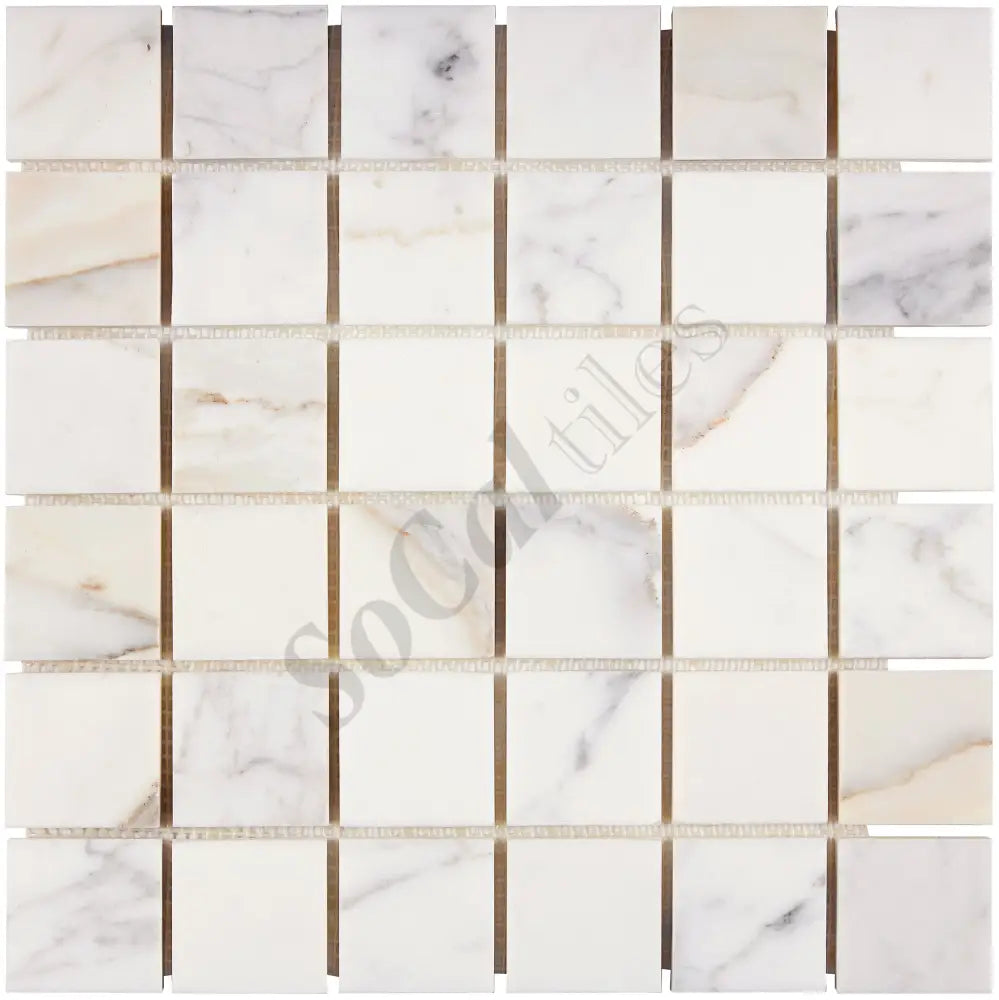 Calacatta Gold Marble 2’’ X 2’’ Mosaic Wall Tile