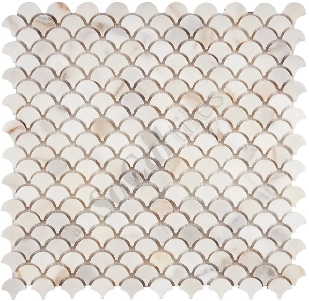 Calacatta Gold Marble FAN (Raindrop) Mosaic Wall Tile