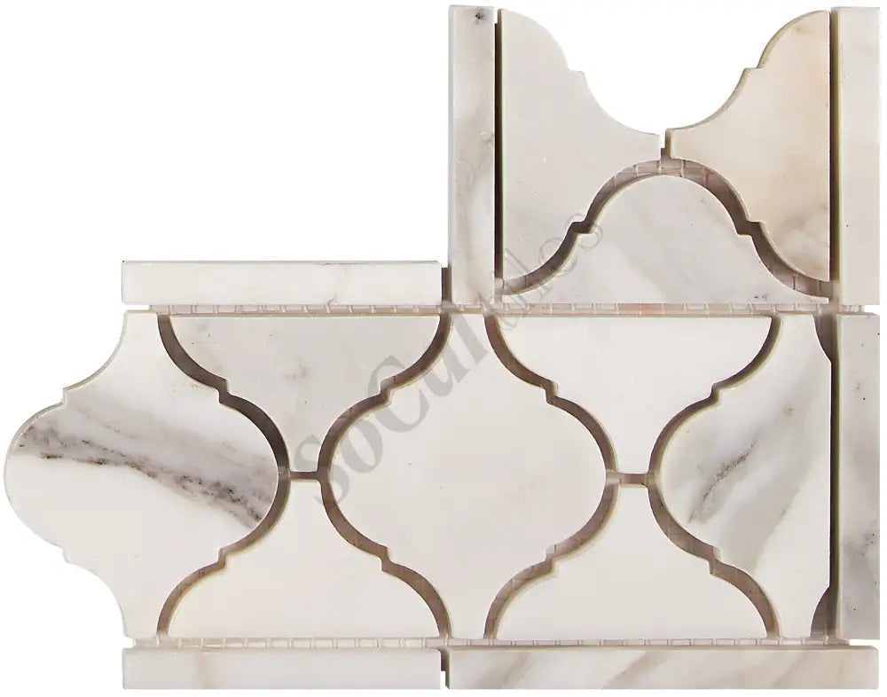 Calacatta Gold Marble Lantern Border - Corner Accent & Trim Tile