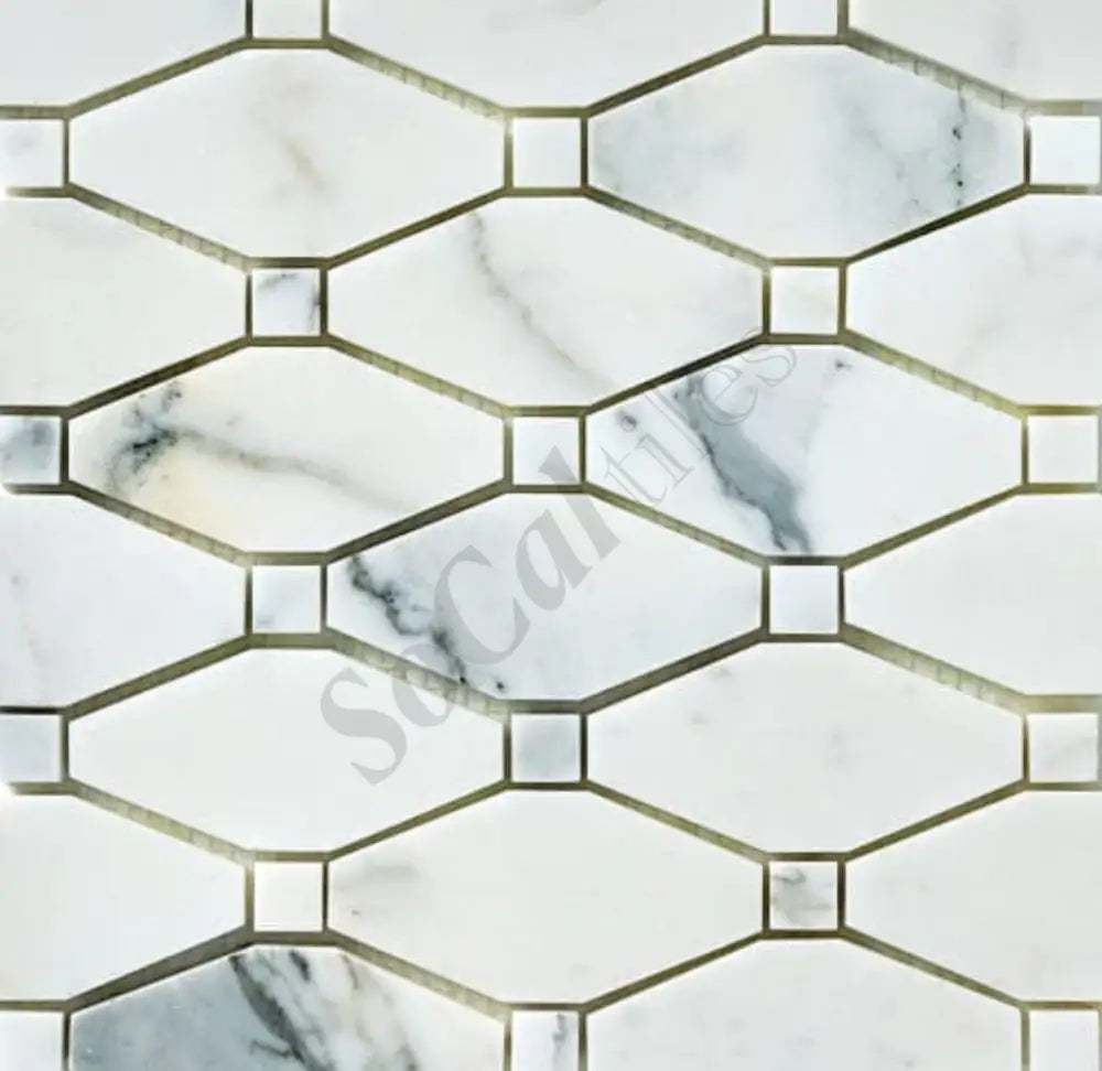 Calacatta Gold Marble Octave Mosaic Wall Tile