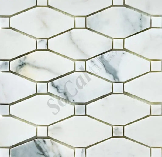 Calacatta Gold Marble Octave Mosaic Wall Tile