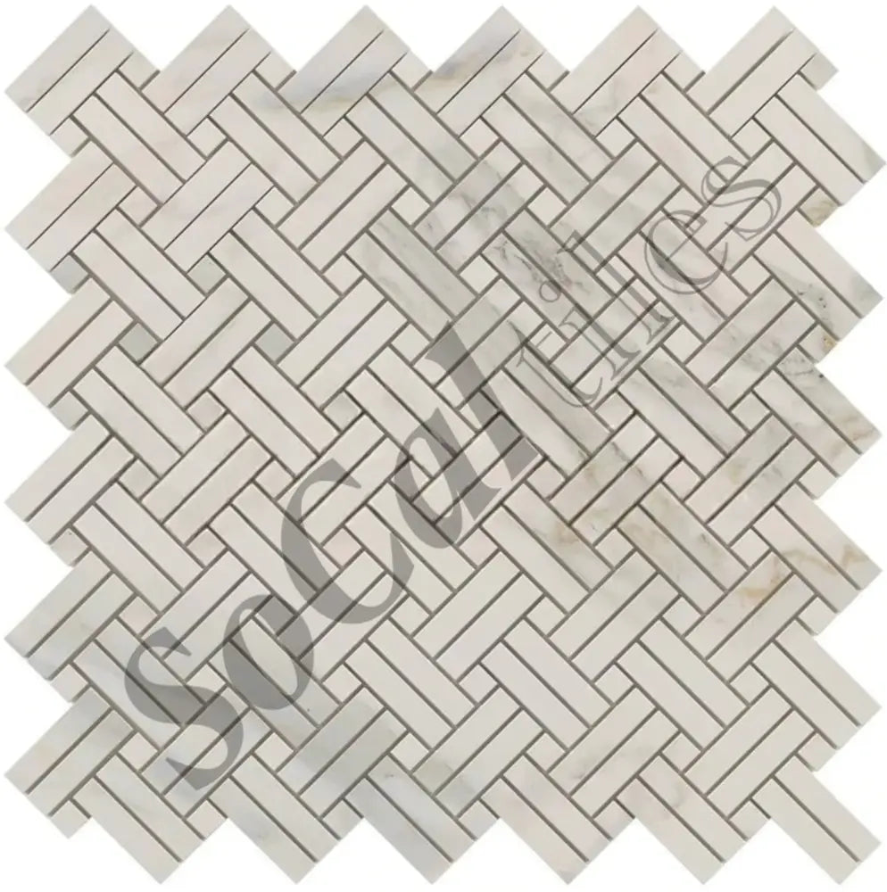 Calacatta Gold Marble Stanza Mosaic Wall Tile