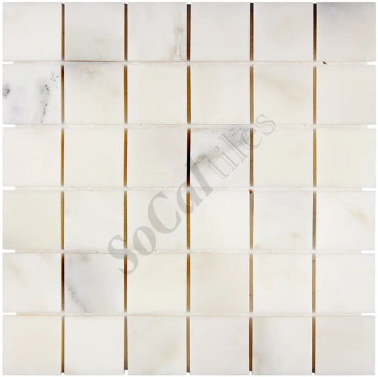 Calacatta Oliva Marble 2’’ X 2’’ Mosaic Polished/Honed Backsplash Tile