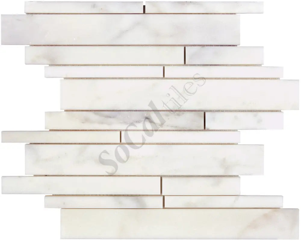 Calacatta Oliva Marble Manhattan Random-Strip Mosaic Polished/Honed Backsplash Tile