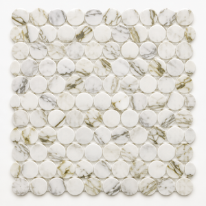 Calacatta Oliva Marble Mosaic - Penny Round