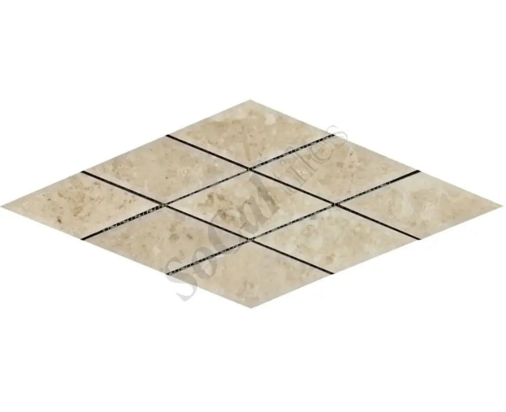 Cappuccino Marble 2-3/4’’ X 6-3/4’’ Deep-Beveled Diamond Mosaic Backsplash Tile