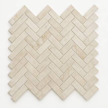Crema Marfil Marble Mosaic - 1x4 Herringbone