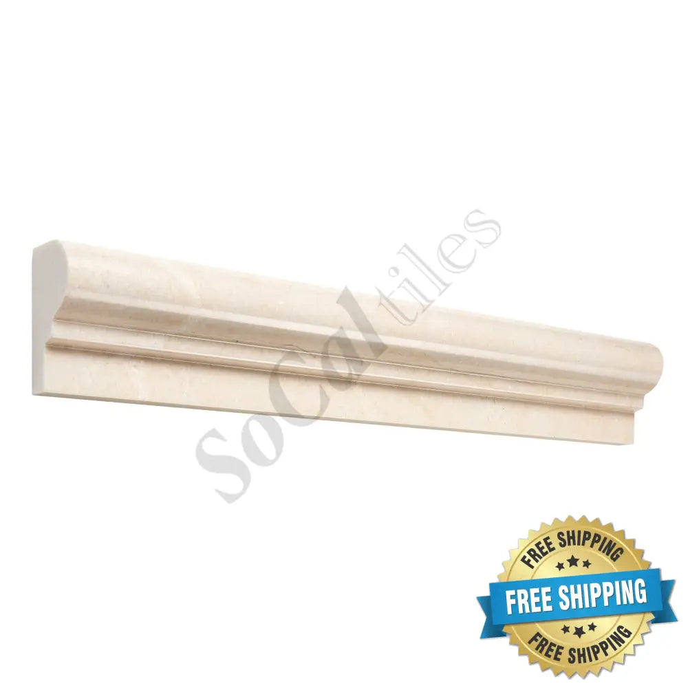 Crema Marfil Marble 2’’ X 12’’ Single-Step Chair Rail Trim Polished/Honed Single-Step Chair Rail
