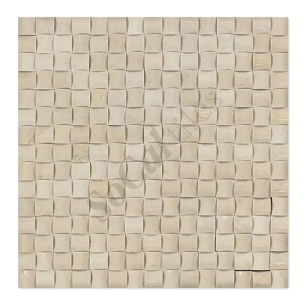 Crema Marfil Marble 3D Small-Bread Mosaic Backsplash Tile