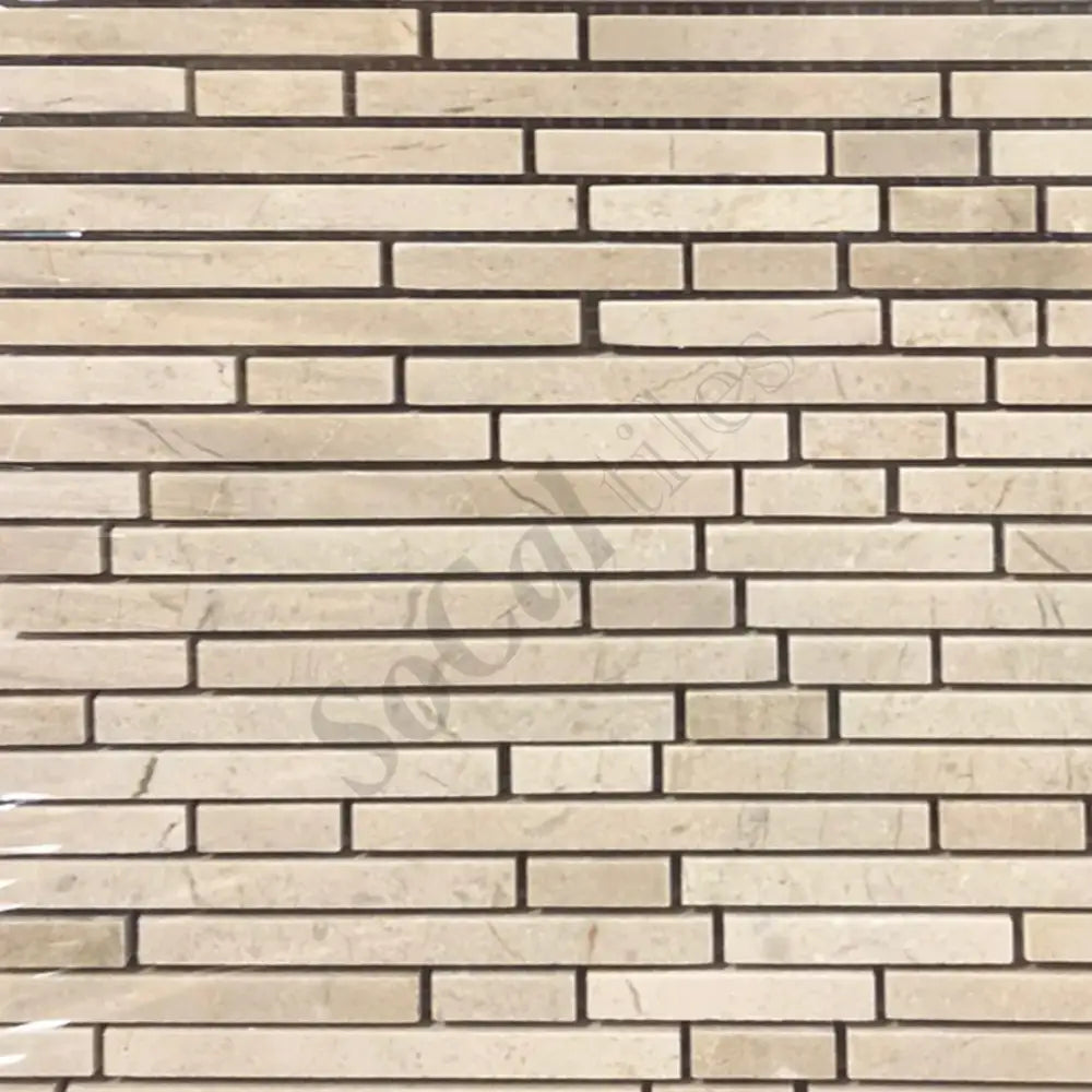 Crema Marfil Marble Bamboo Sticks Mosaic Backsplash Tile