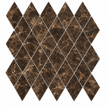 Emperador Dark Marble Mosaic - 1x2 Diamond