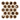 Emperador Dark marble 2-inch Vortex Hexagon mosaic sheet, each dark hexagon framed by Crema Marfil marble.