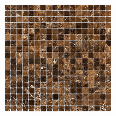 Emperador Dark 5/8-inch square mosaic hero render