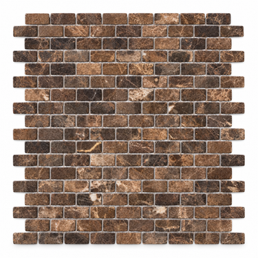 Emperador Dark 5/8x1-1/4 Mini-Brick Tumbled Mosaic product hero