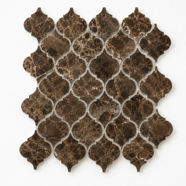 Emperador Dark Marble Mosaic - Arabesque Lantern