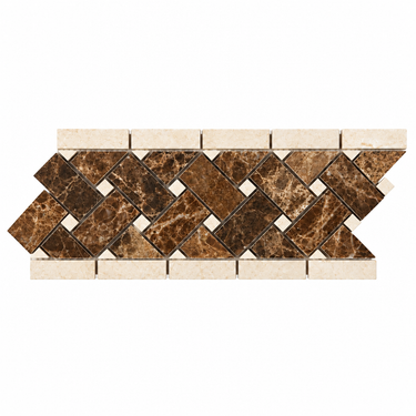 Emperador Dark basketweave border