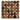 Emperador Dark marble octagon mosaic sheet with small Crema Marfil diamond dots on white.