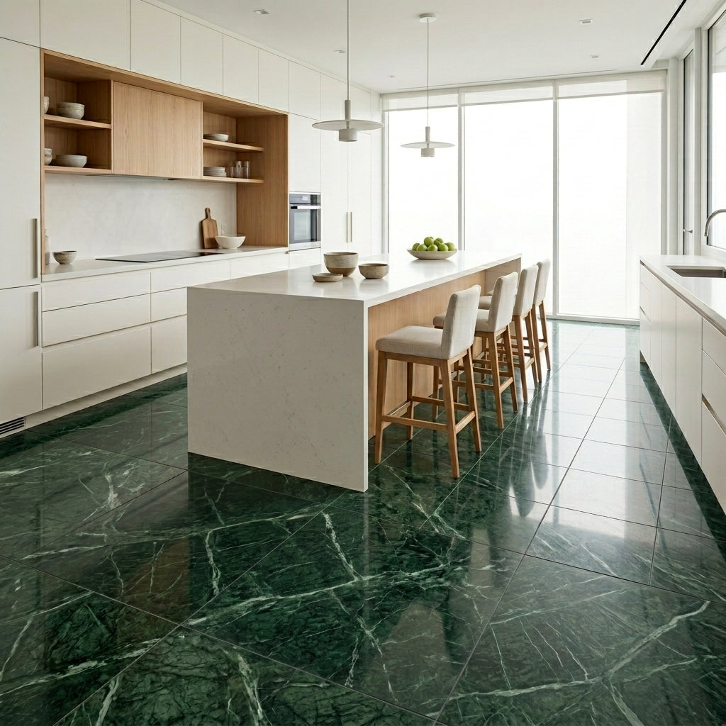 Empress Green Marble Tile - 12x12