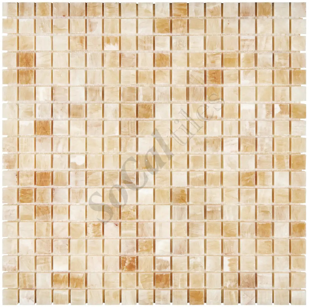 Giallo Crystal Honey Onyx 5/8’’ X 5/8’’ Mosaic Polished Backsplash Tile