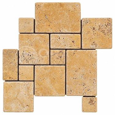 Gold/Yellow Travertine Mosaic - OPUS Mini-Pattern