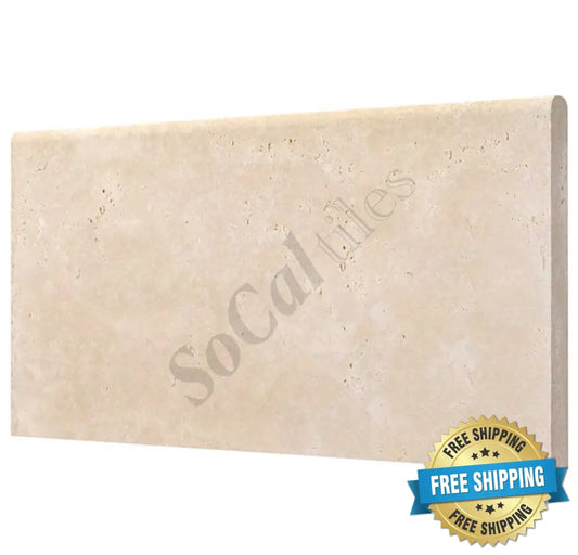 Ivory (Light) Travertine 12’’ X 24’’ Pool Coping 3 cm Tumbled Wall Tile