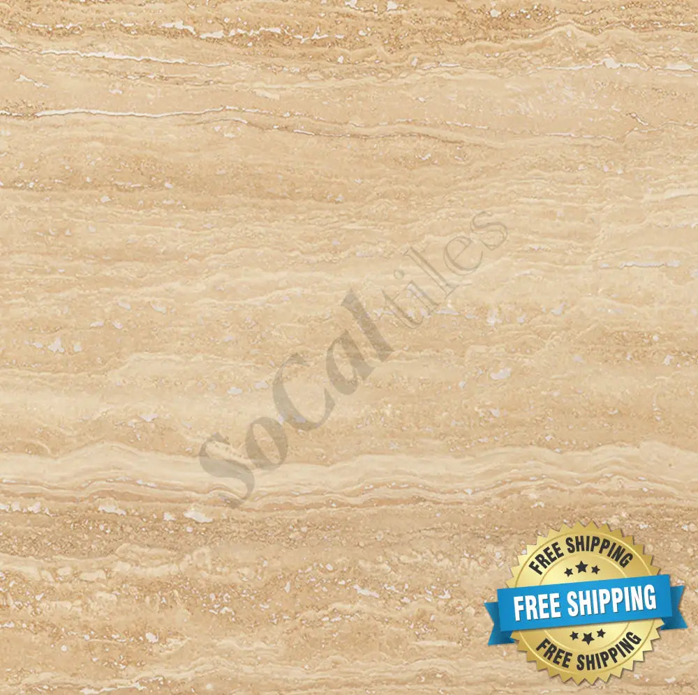 Ivory (Light) Travertine 12’’ X 12’’ Tile - (Vein-cut) Wall Tile