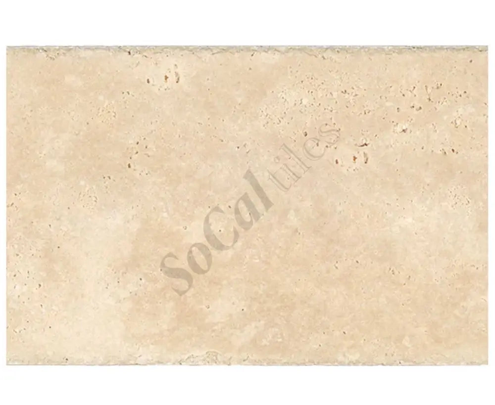 Ivory (Light) Travertine 16’’ X 24’’ Tile - (Cross-cut) Brushed & Chiseled - Unfilled / 1 Sheet Wall Tile