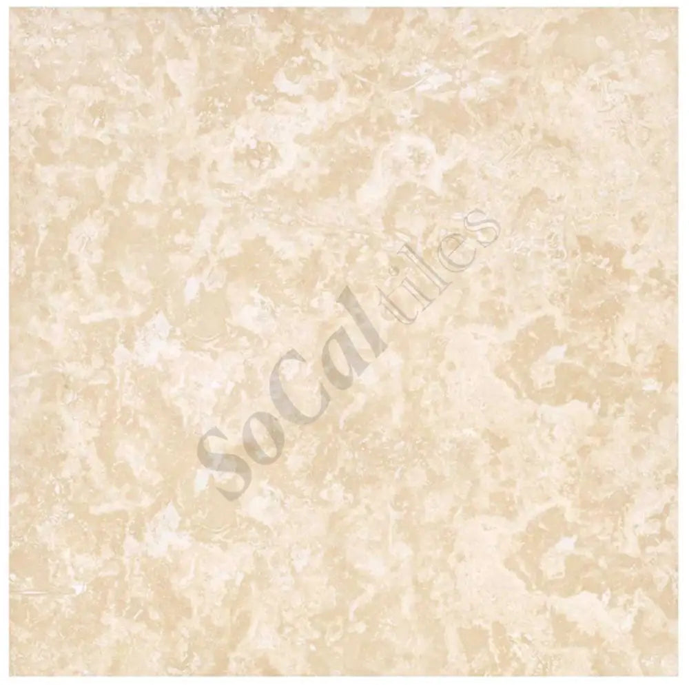 Ivory (Light) Travertine 18’’ X 18’’ Tile - (Cross-cut) Filled & Honed / 1 Sheet Wall Tile