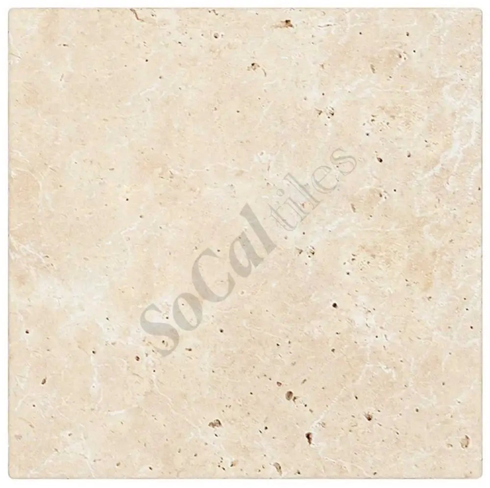Ivory (Light) Travertine 24’’ X 24’’ Tile - (Cross-cut) Tumbled / 1 Sheet Wall Tile