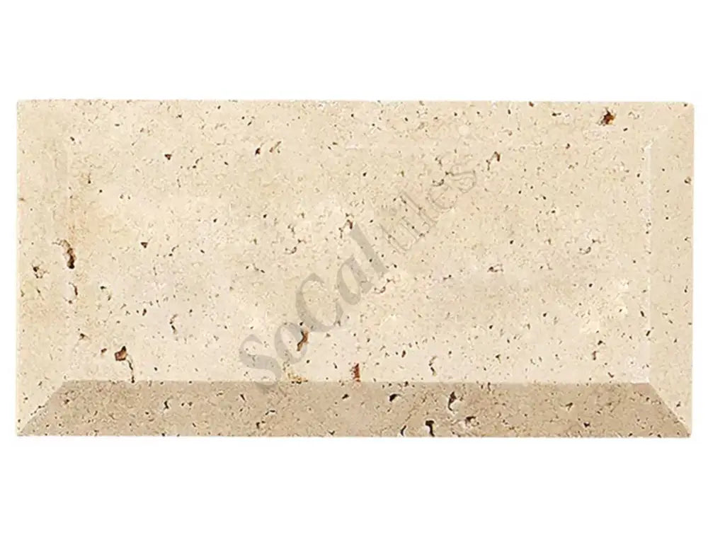 Ivory (Light) Travertine 3’’ X 6’’ Tile (Deep-Beveled) Honed Wall Tile