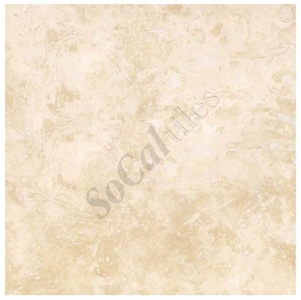 Ivory (Light) Travertine 4’’ X 4’’ Tile - (Cross-cut) Filled & Honed / 1 sq. ft. Wall Tile