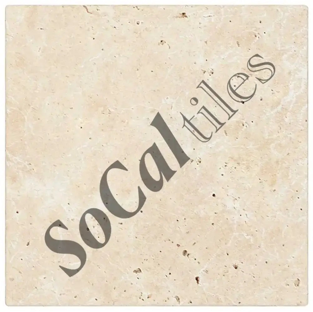 Ivory (Light) Travertine 24’’ X 24’’ Tile - (Cross-cut) Tumbled / 1 Sheet Wall Tile