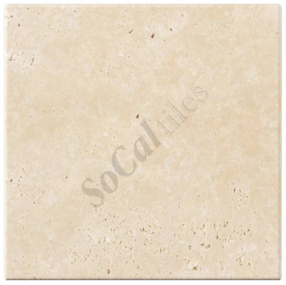 Ivory (Light) Travertine 8’’ X 8’’ Tile - (Cross-cut) Tumbled / 1 sq. ft. Wall Tile