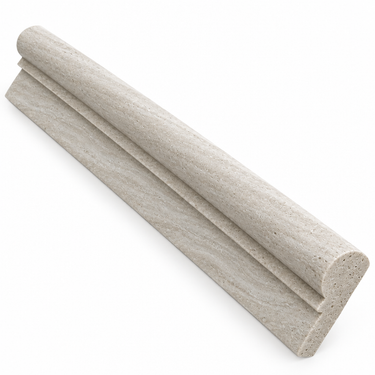 Haisa Light (White Wood) Limestone Trim - Single-Step Chair Rail