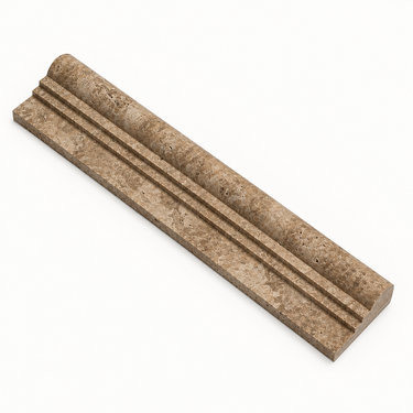 Noce Travertine double-step chair rail trim - illustrative image