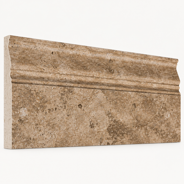 Noce Travertine 5in baseboard trim - illustrative image