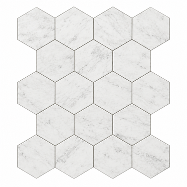 Oriental White Marble Mosaic - 1in Hexagon