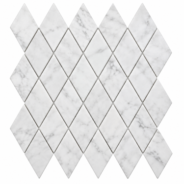 Oriental White Marble Mosaic - 1x2 Diamond