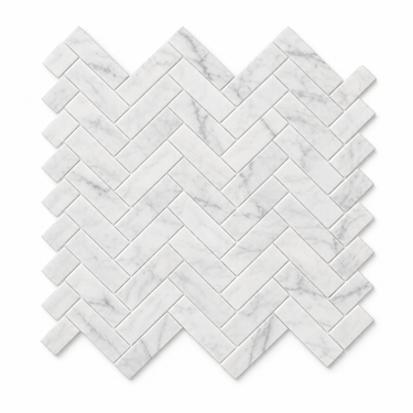 Oriental White Marble Mosaic - 1x2 Herringbone