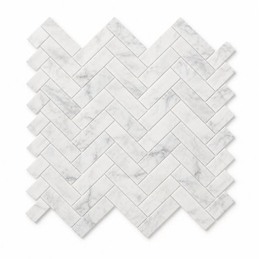 Oriental White Marble Mosaic - 1x3 Herringbone