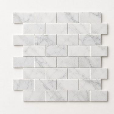 Oriental White Marble Mosaic - 2x4 Brick