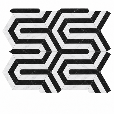 Oriental White Marble Mosaic - Berlinetta Black