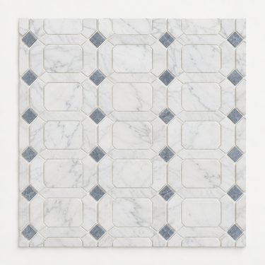 Oriental White Marble Mosaic - Berlinetta Blue-Gray