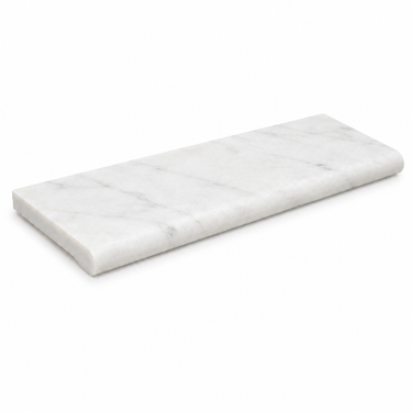 Oriental White Marble 4x12 long-side-bullnosed tile