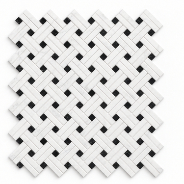 Oriental White Marble Stanza with black dots