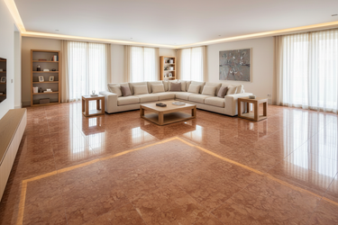 Rosso Verona 12x12 marble tile in a large living room