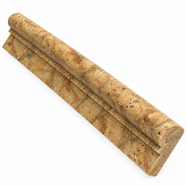 Scabos Travertine single-step chair rail - illustrative image
