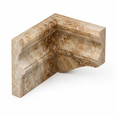 Scabos travertine corner ogee trim